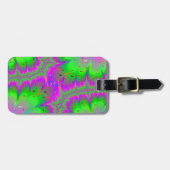 Rosa und grüner Pfau-Schwanz Gepäckanhänger (Vorderseite horizontal)