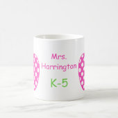 Rosa und grüner Polka Dotapfel Kaffeetasse (Mittel)