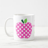 Rosa und grüner Polka Dotapfel Kaffeetasse (Links)