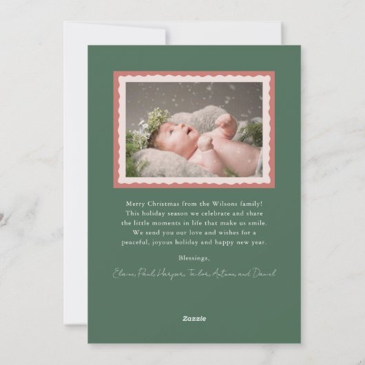 Rosa und grüner Rahmen 2 Foto Weihnachten (Rückseite)