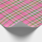 Rosa und grüner Schottenkaro Geschenkpapier (Ecke)