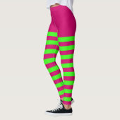 Rosa und grüner Streifen Leggings (Links)