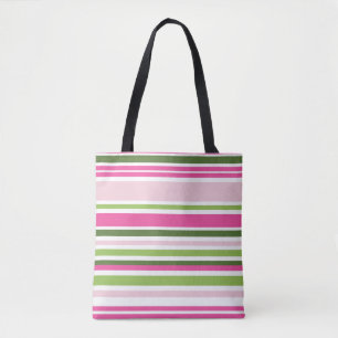 Rosa und grüner Streifen Tasche