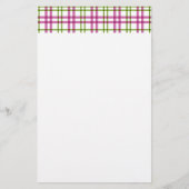 Rosa und grüner Tartan Briefpapier (Vorderseite)