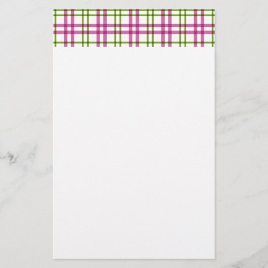 Rosa und grüner Tartan Briefpapier (Vorderseite)