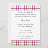 Rosa und grüner Tartan Einladung (Vorderseite)