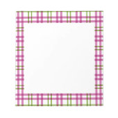 Rosa und grüner Tartan Notizblock (Vorderseite)