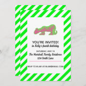 Rosa und grüner Tiger Einladung (Vorne/Hinten)