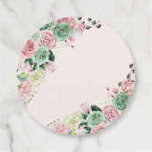 Rosa und grüner verzauberter Gartenkreis Geschenkanhänger (Rückseite)