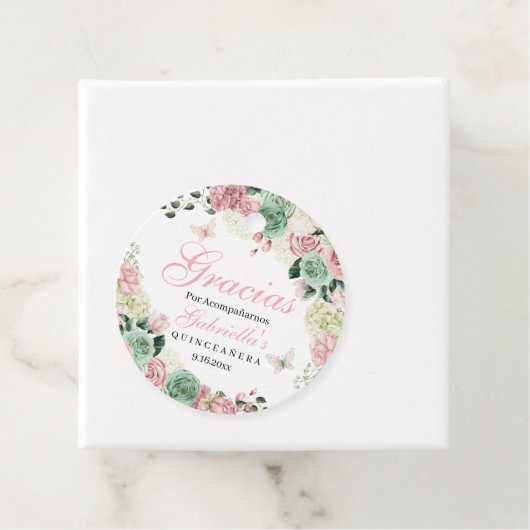 Rosa und grüner verzauberter Gartenkreis Geschenkanhänger (Beispiel)