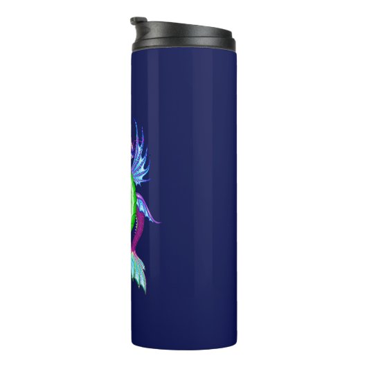 Rosa und grüner Wasserdrache für Drachenboote Thermosbecher (Nach rechts gedreht)