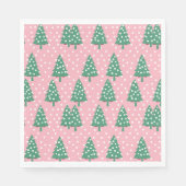 Rosa und grüner Weihnachtsbaum Serviette (Vorderseite)