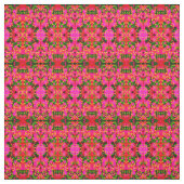 Rosa und grünes Abstraktes Blumenmuster Stoff (Muster)