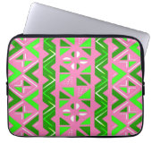 Rosa und grünes afrikanisches Muster Laptopschutzhülle (Vorderseite)