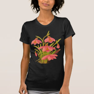 Rosa und grünes Blumen-T-Shirt T-Shirt