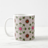Rosa und grünes Blumenmuster Kaffeetasse (Links)
