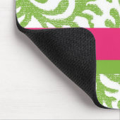 rosa und grünes Blumenmuster Mousepad (Ecke)