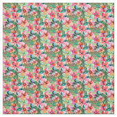 Rosa und grünes Blumenmuster Stoff (Muster)