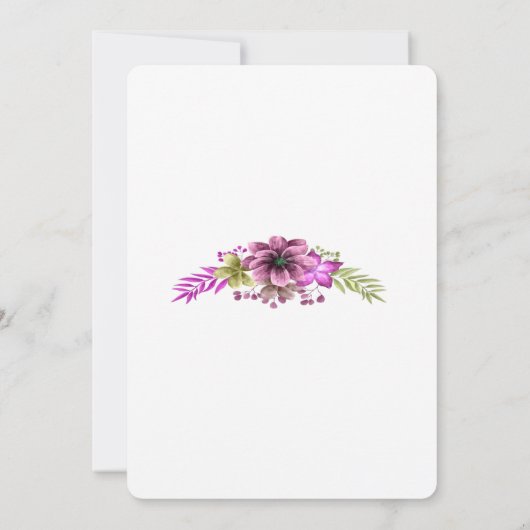 Rosa und grünes Brautparty Einladung (Rückseite)