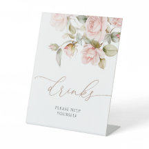 Rosa und grünes Brautparty Getränke Unterschrift