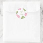 Rosa und grünes Dahlia Wedding Round Sticker Siege (Tasche)