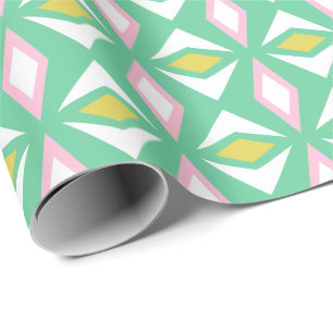 Rosa und grünes Diamant - Sommer-Umschlagpapier Geschenkpapier