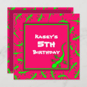 Rosa und grünes einladung (Vorne/Hinten)
