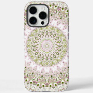 Rosa und grünes florales Mandala-Musterdesign iPhone 16 Pro Max Hülle