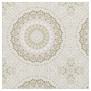 Rosa und grünes florales Mandala-Musterdesign Stoff