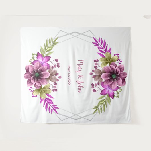 Rosa und grünes Foto für Blumenzwiebeln Wandteppich (Vorderseite (Horizontal))