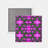 rosa und grünes Fraktal Magnet (Vorderseite/Rückseite)