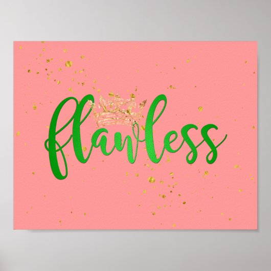 Rosa und grünes, glänzendes Poster (Vorne)