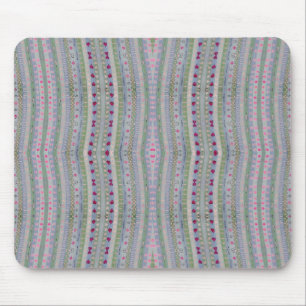 Rosa und grünes hübsches Herz-Muster Mousepad