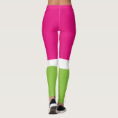 Rosa und grünes Liebe-Muster Leggings (Rückseite)