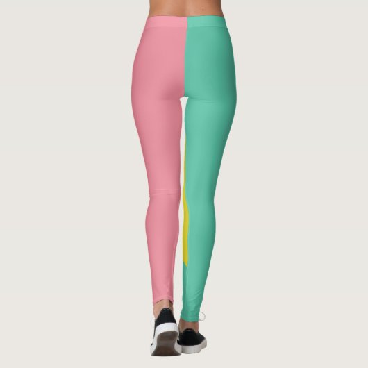 Rosa und grünes Oval Leggings (Rückseite)