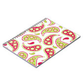 Rosa und grünes Paisley-Notizbuch Notizblock (Linke Seite)