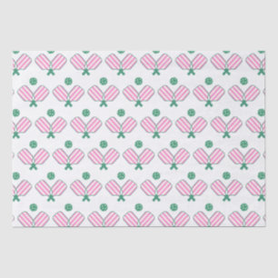 Rosa und grünes Pickleball Seidenpapier