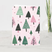 Rosa und grünes, prächtiges Weihnachtsbaum Foto Karte (Rückseite)