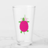 Rosa und grünes Schildkrötenglas Glas (Rückseite)