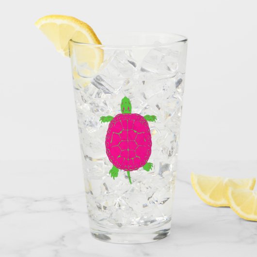 Rosa und grünes Schildkrötenglas Glas (Vorderseite Ice)