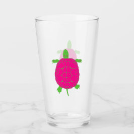 Rosa und grünes Schildkrötenglas Glas