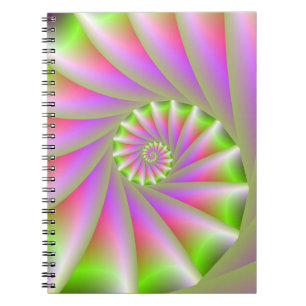 Rosa und grünes SpiralNotebook Notizblock