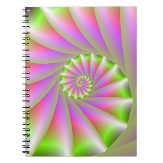 Rosa und grünes SpiralNotebook Notizblock (Vorderseite)