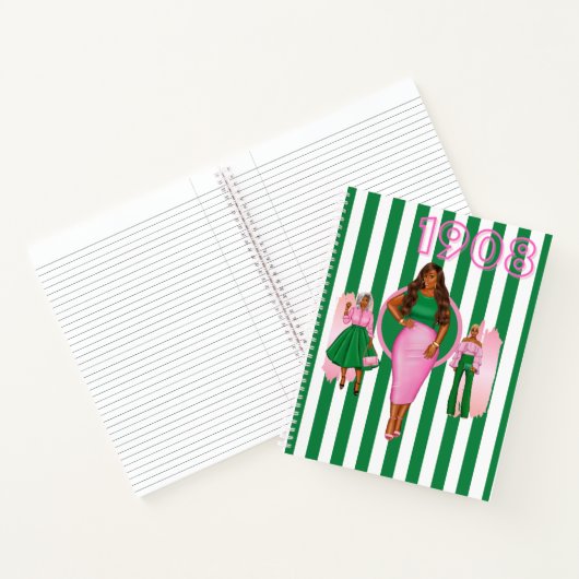 Rosa und grünes SpiralNotebook Notizblock (Innenseite)
