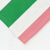 Rosa und grünes Streifen Logo Fleece Blanket (Ecke)