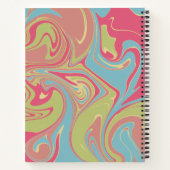 Rosa und grünes Swirt-Notebook Notizblock (Rückseite)