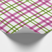 rosa und grünes Tartan-Muster Geschenkpapier (Ecke)