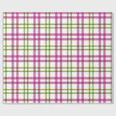 rosa und grünes Tartan-Muster Geschenkpapier (Flach)