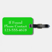 Rosa und grünes Tupfen-Monogramm Gepäckanhänger (Rückseite horizontal)