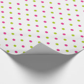 Rosa und grünes Tupfen-Packpapier Geschenkpapier (Ecke)